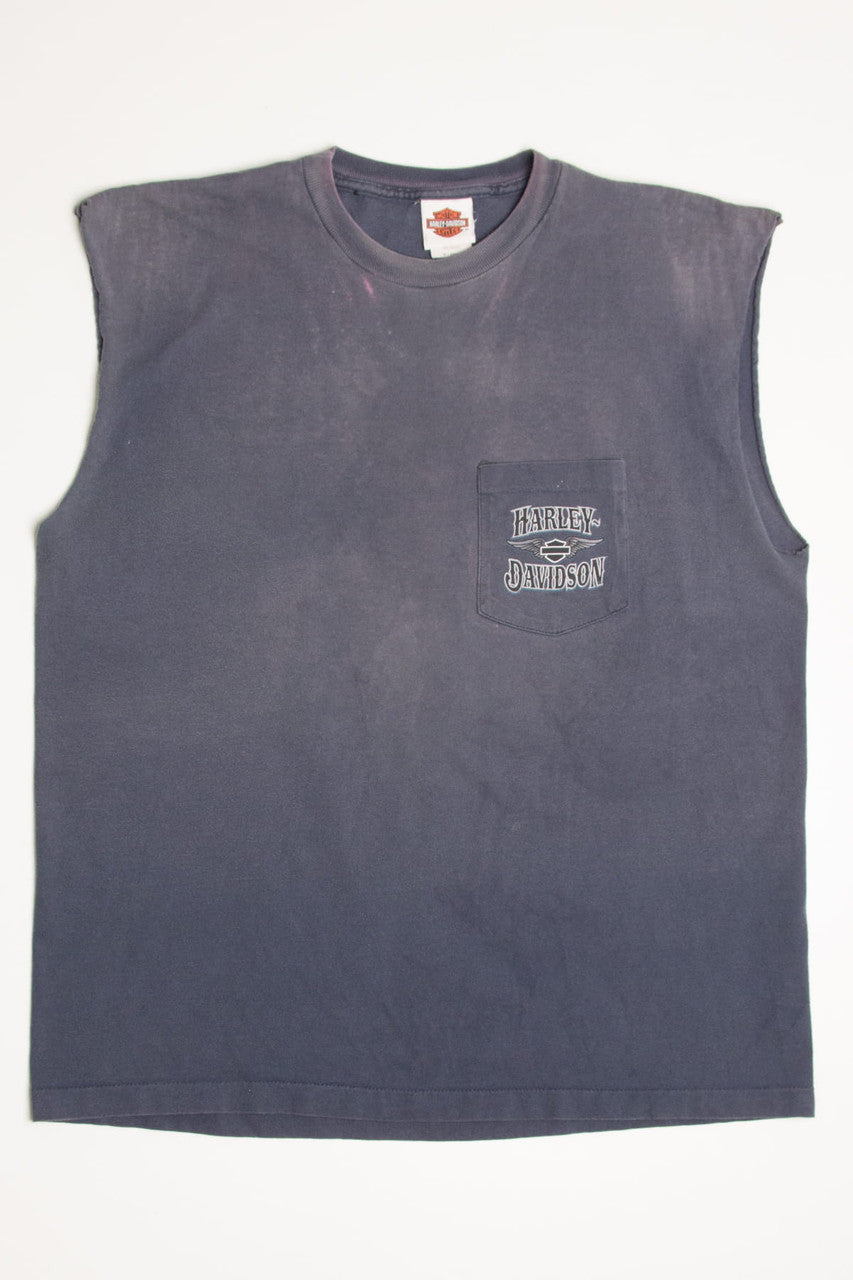Faded Wisconsin Sleeveless Harley Davidson T-Shirt