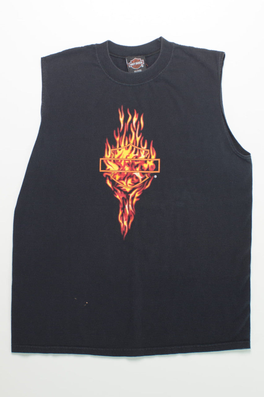 Vintage Harley Davidson Sleeveless Black T-Shirt