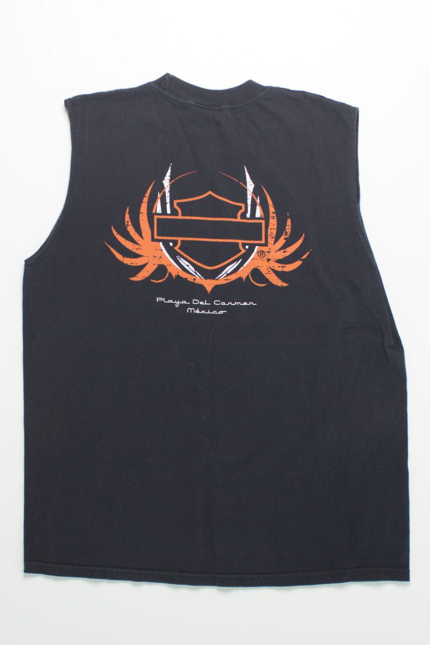 Vintage Harley Davidson Sleeveless Black T-Shirt
