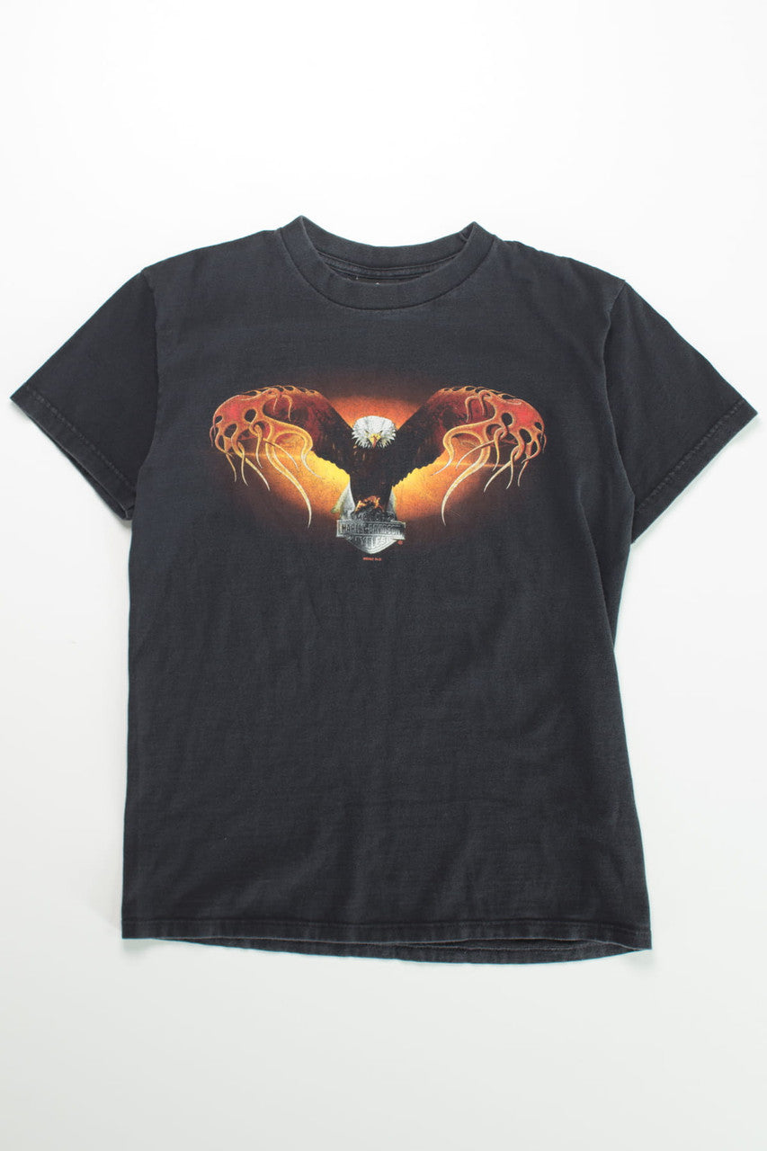 Flaming American Eagle Harley Davidson T-Shirt