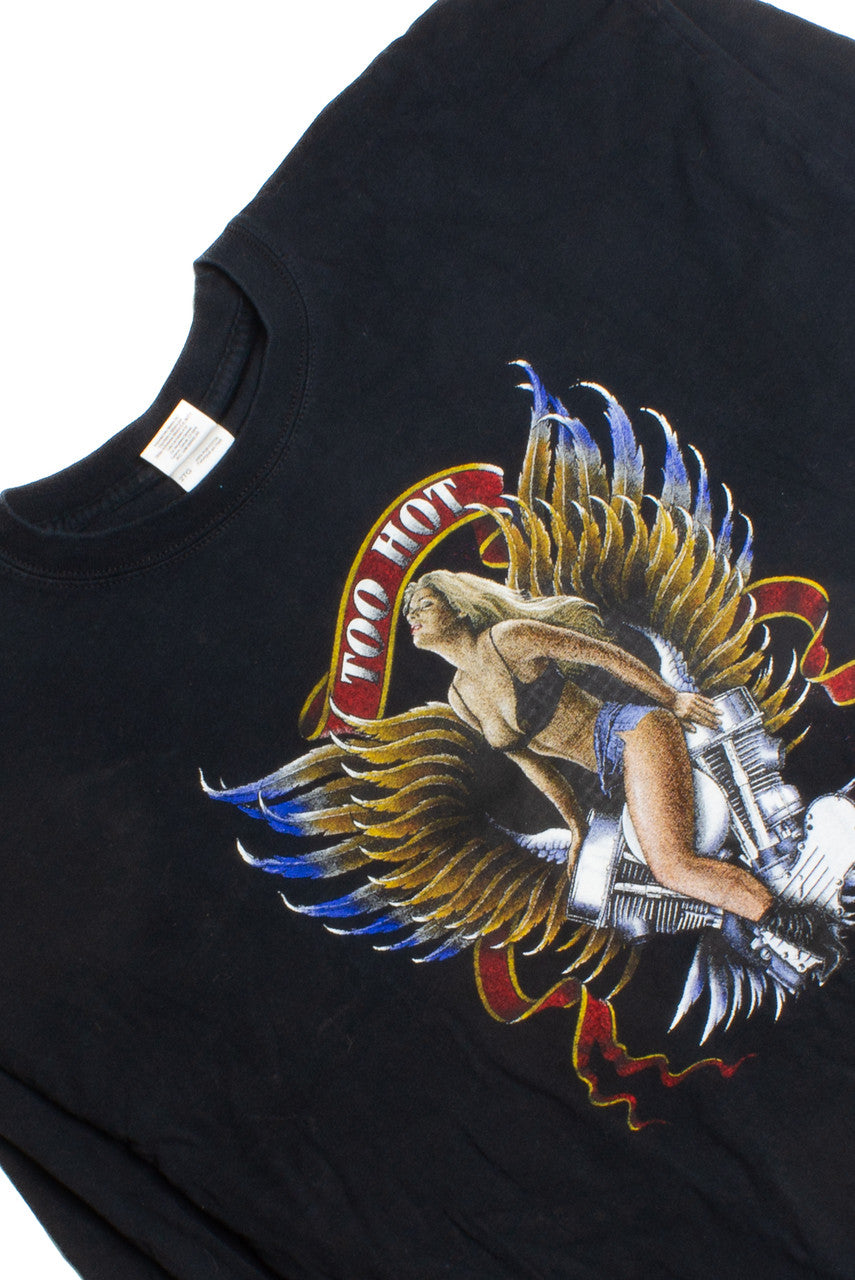 Vintage Too Hot Biker Long Sleeve T-Shirt (1990s) 758