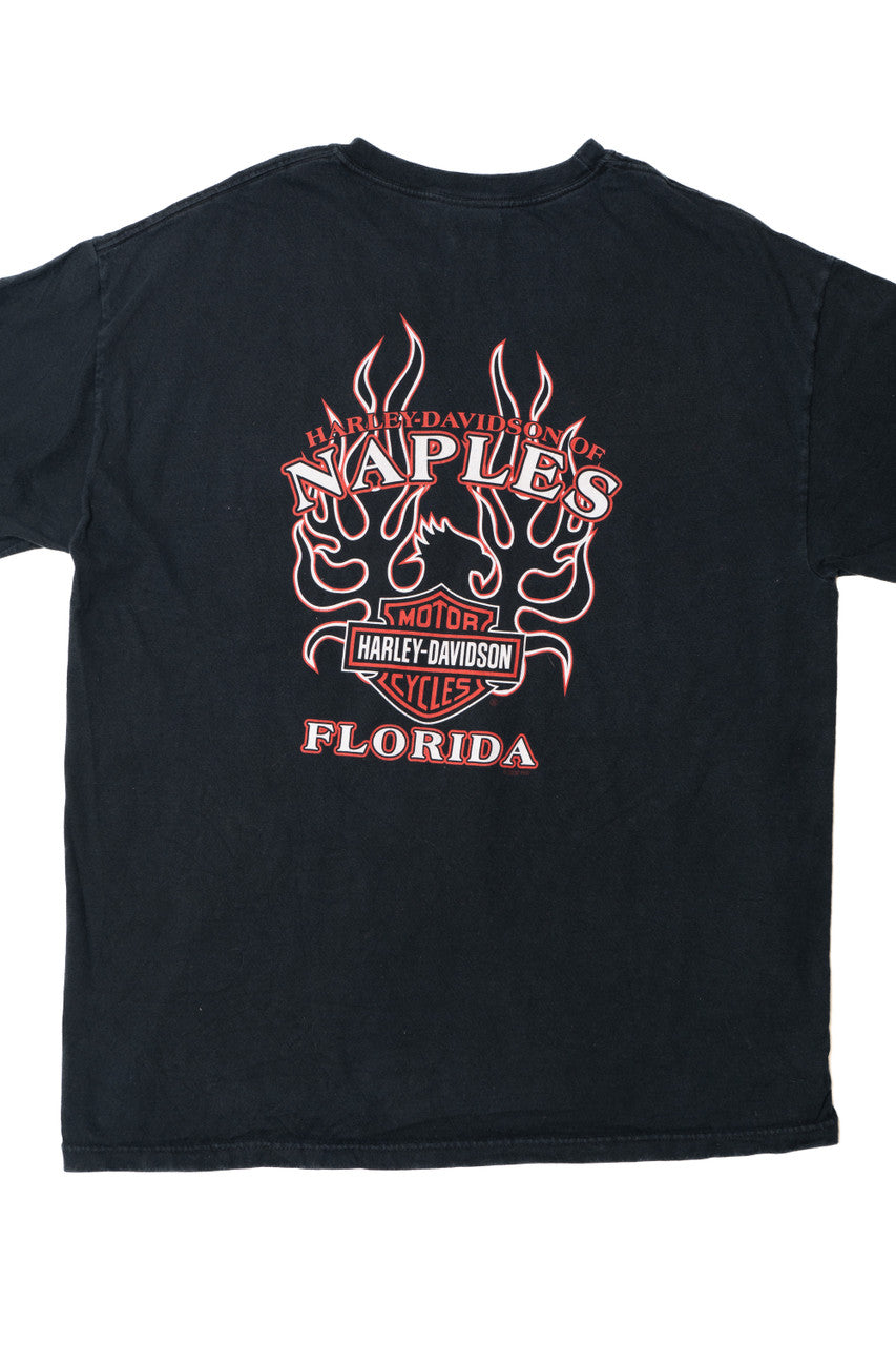 Harley Davidson "Naples, Florida" Skull Pocket T-Shirt