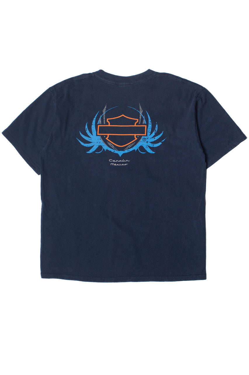 Cancun Mexico Flame Logo Harley Davidson T-Shirt