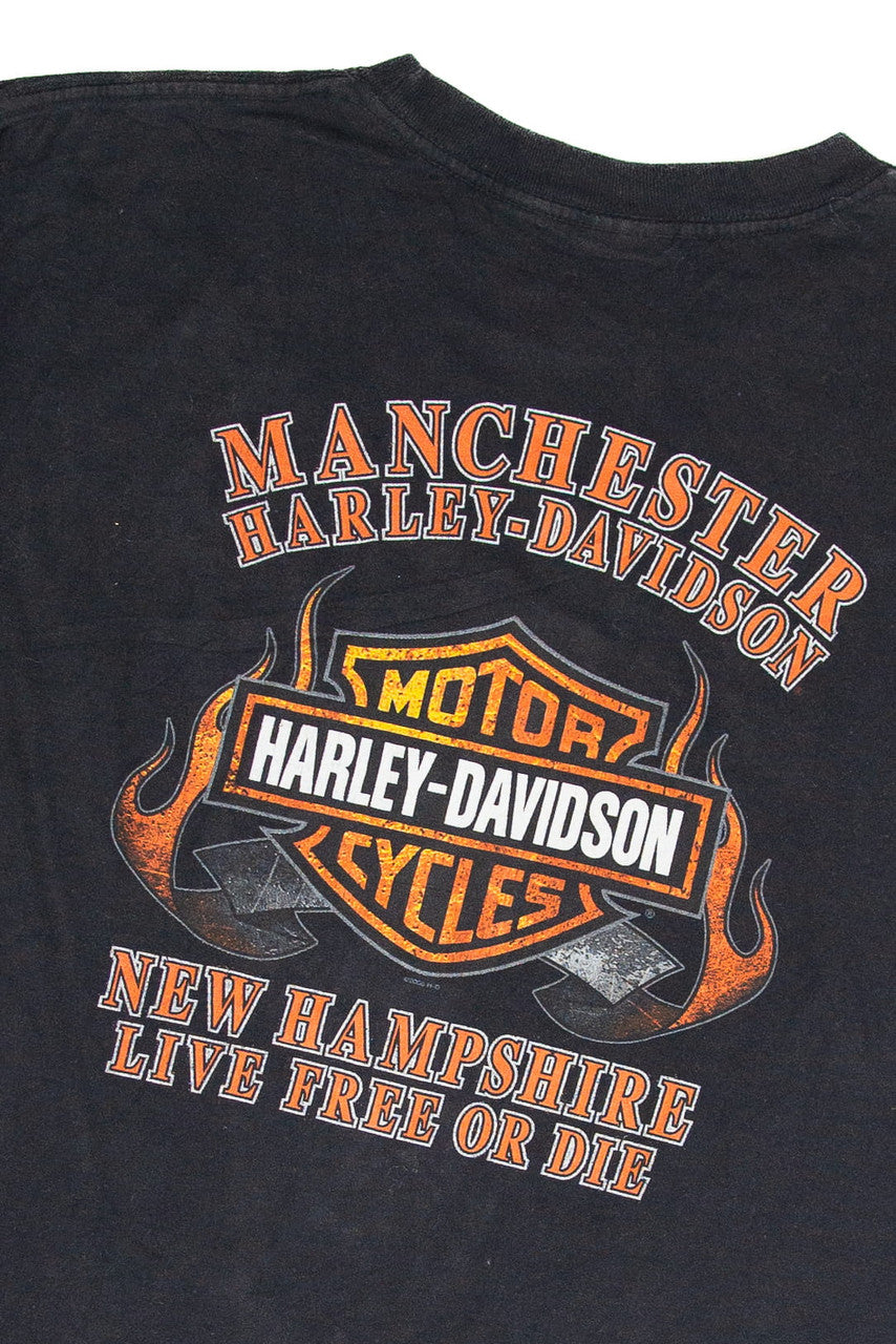 Recycled Harley Davidson No Rules Manchester NH T-Shirt