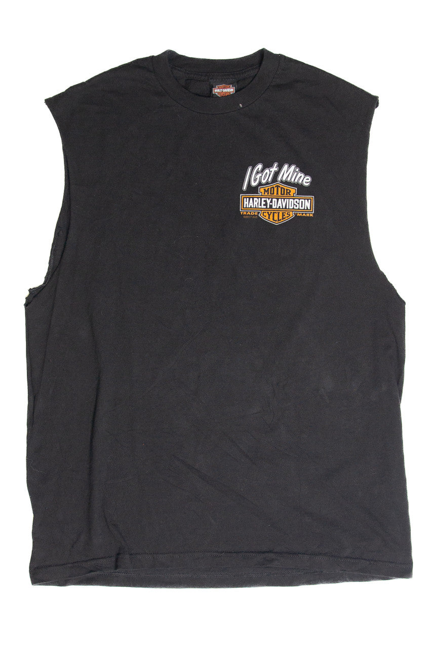 Recycled Cincity Cut Off Harley Davidson T-Shirt