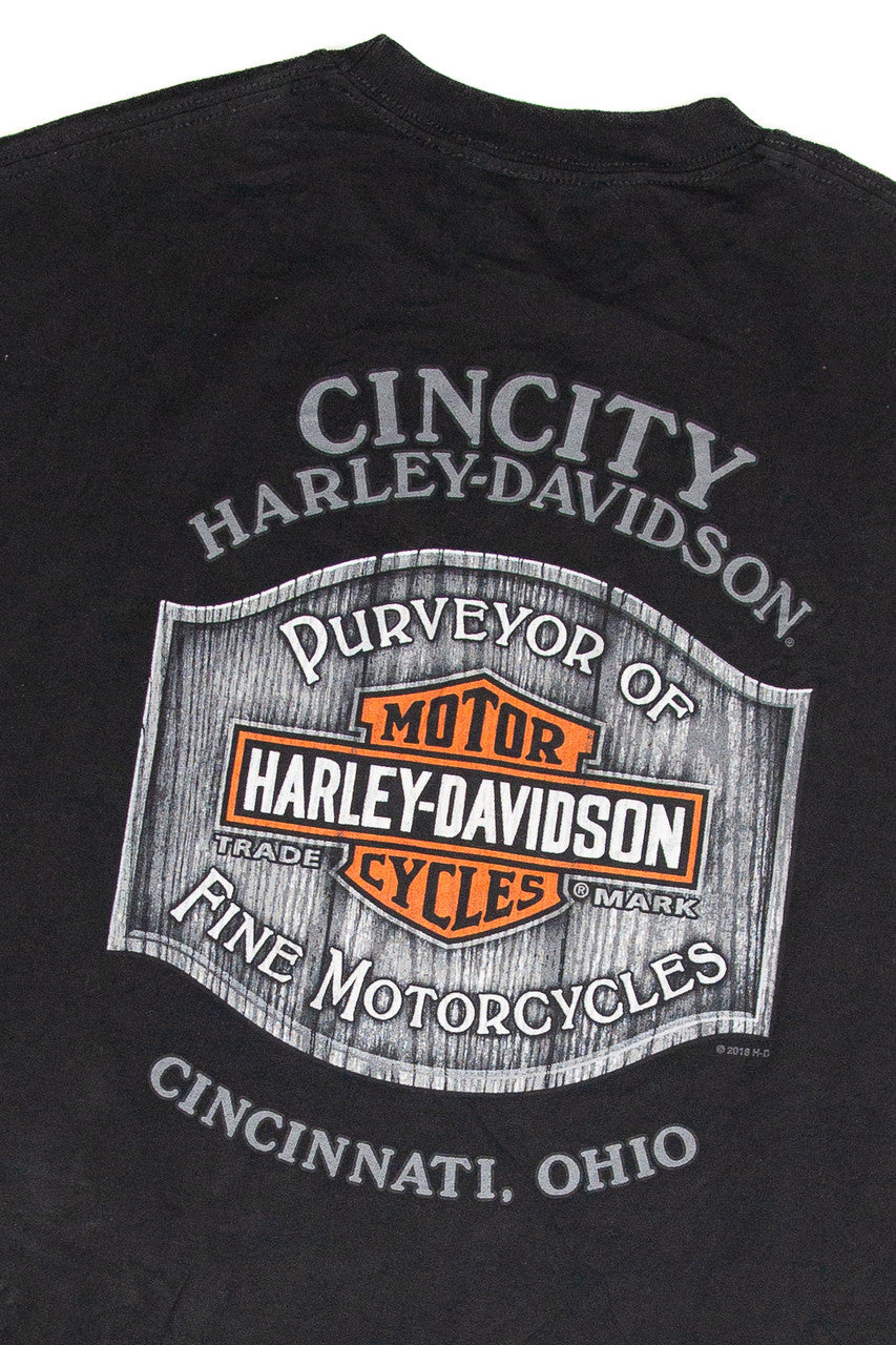 Recycled Cincity Cut Off Harley Davidson T-Shirt