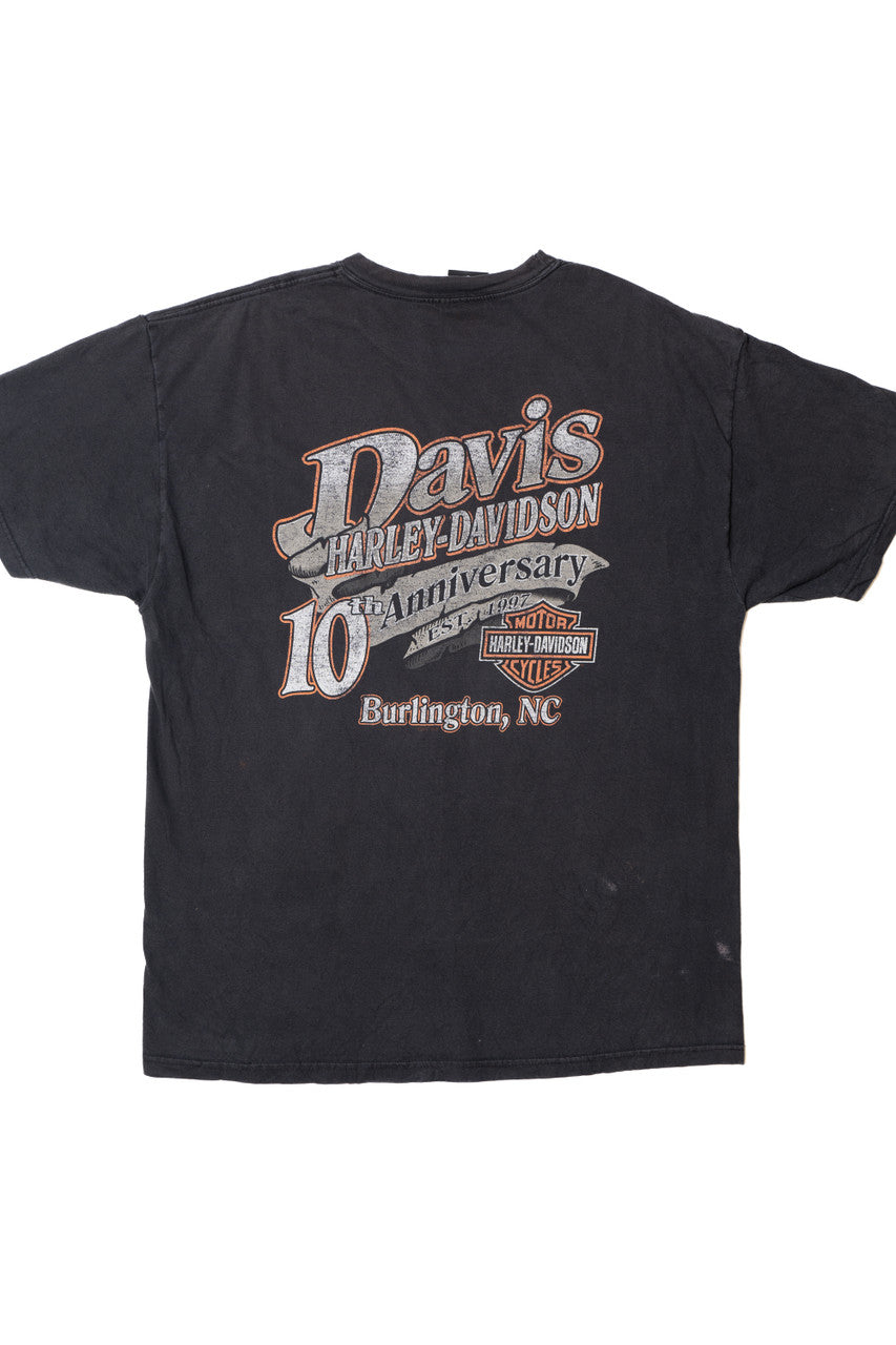 "Davis 10th Anniversary" Burlington, NC Harley Davidson T-Shirt