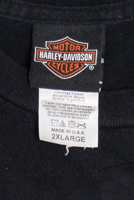 "Born To Ride Land Of The Free" Skull Harley Davidson T-Shirt