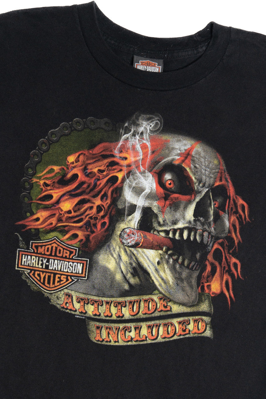 Harley Davidson "Attitude Included" Clown With Cigar T-Shirt (2010s)