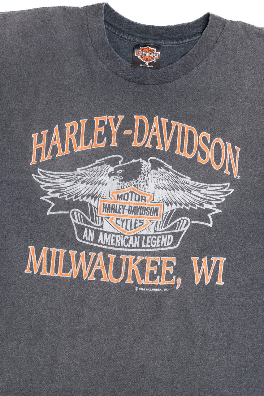 Vintage 1991 Harley Davidson "Milwaukee, WI" T-Shirt (1990s)