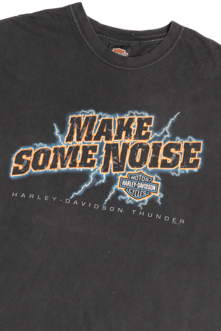 Vintage 2002 "Make Some Noise" Harley Davidson Thunder T-Shirt (2000s)