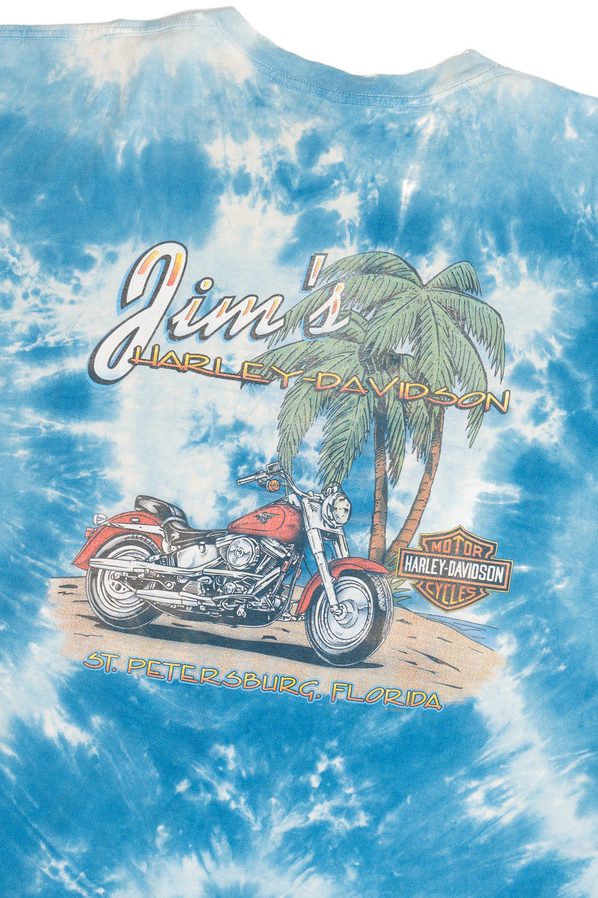 Vintage 1997 "Jim's" Tie Dye Harley Davidson T-Shirt (1990s)