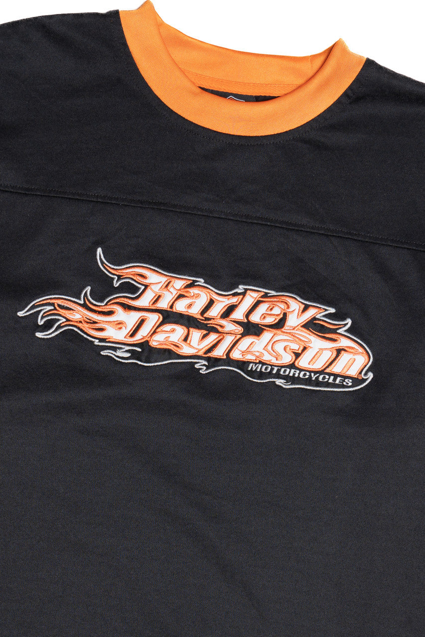 Harley Davidson Long Sleeve Hockey Jersey T-Shirt