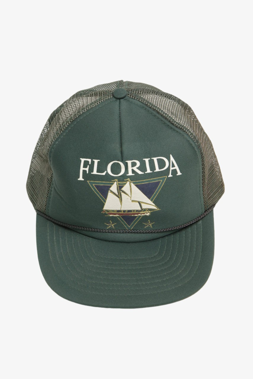 Vintage Florida Sailing Ship Snapback Trucker Cap