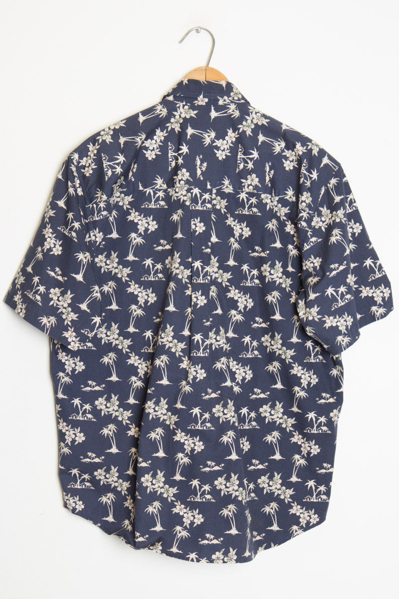 Blue Mini Beach Vintage Hawaiian Shirt