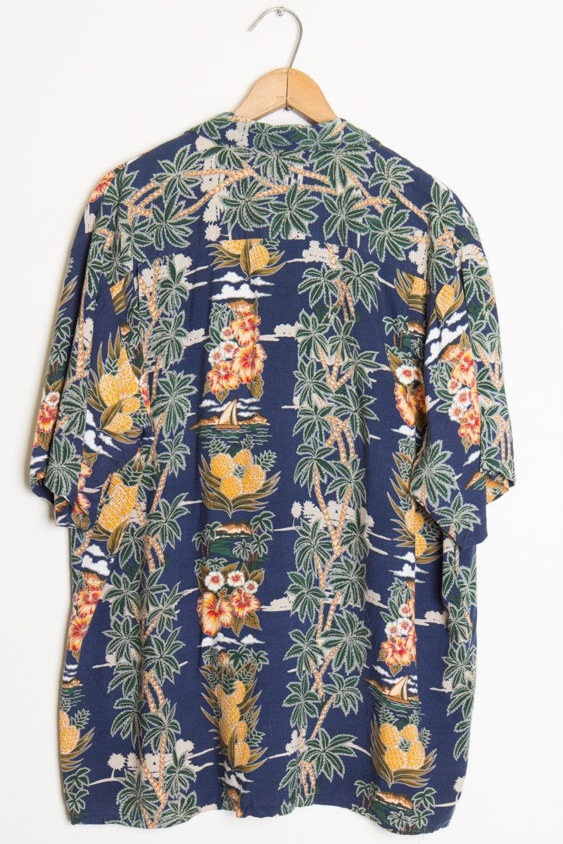Pineapple Palm Tree Vintage Hawaiian Shirt