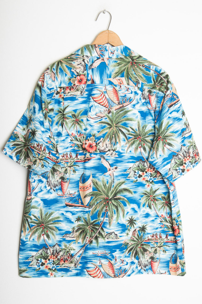 Boating Scene Vintage Hawaiian