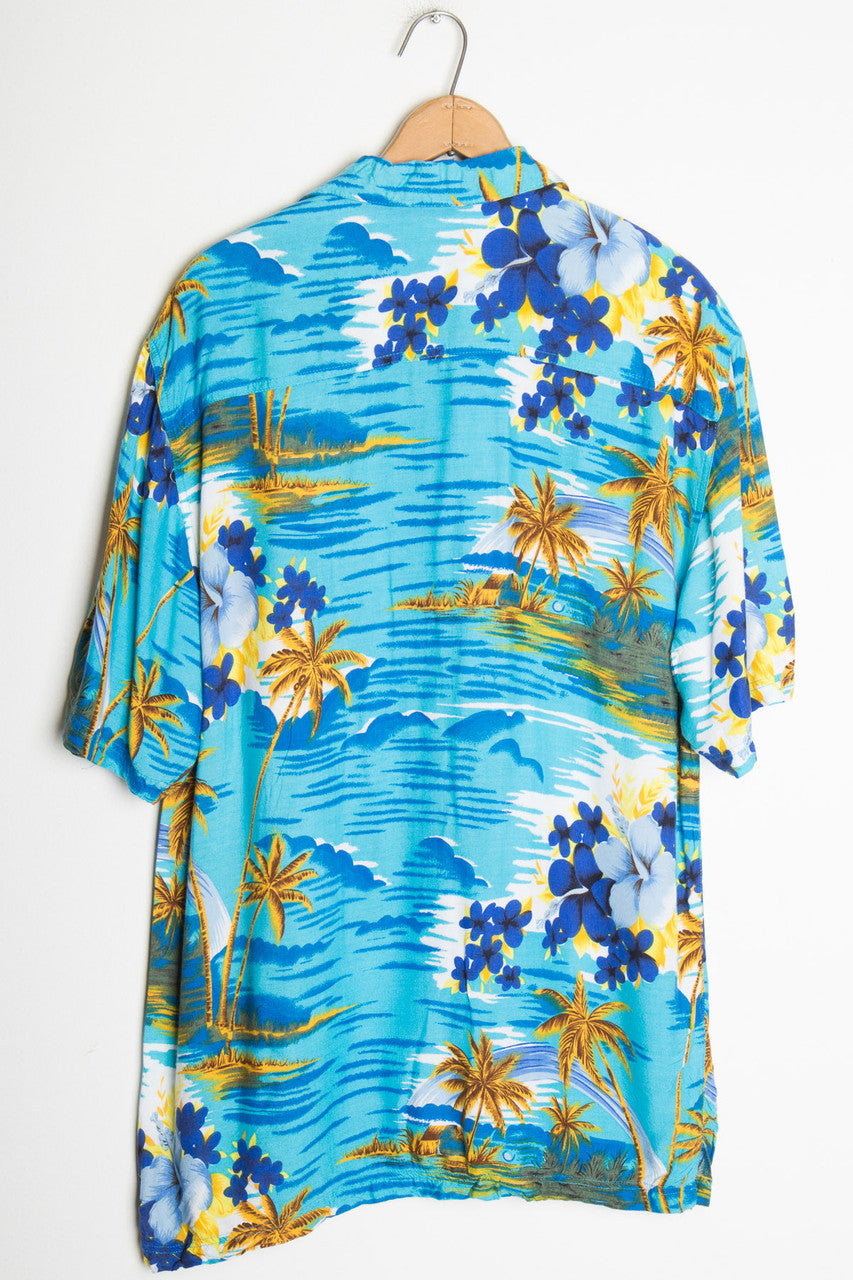 Blue Floral Vintage Hawaiian