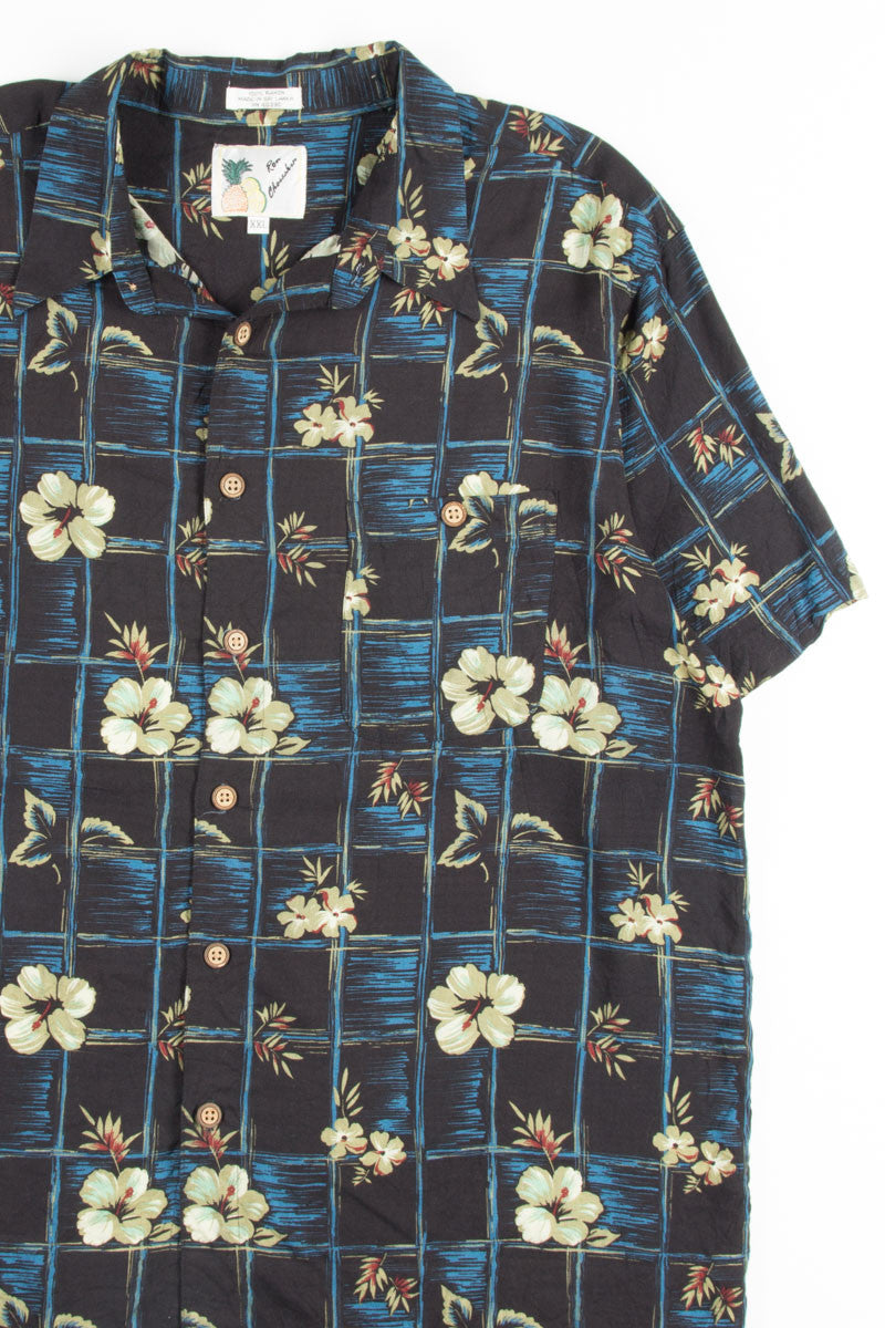 Black & Blue Floral Vintage Hawaiian