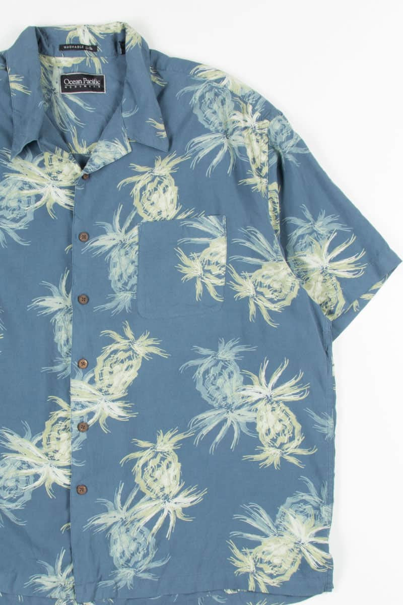 Blue Sketch Vintage Hawaiian