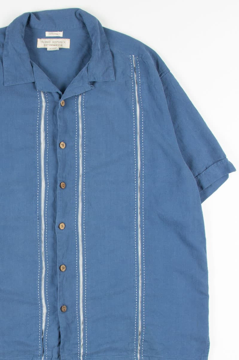Blue Bowling Stripes Vintage Hawaiian 1