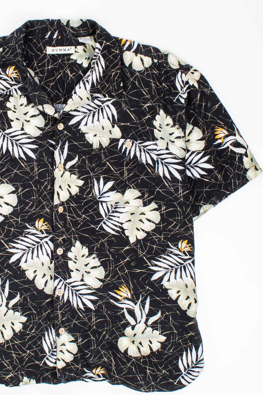 Palm Printed Soft Hawaiian Shirt