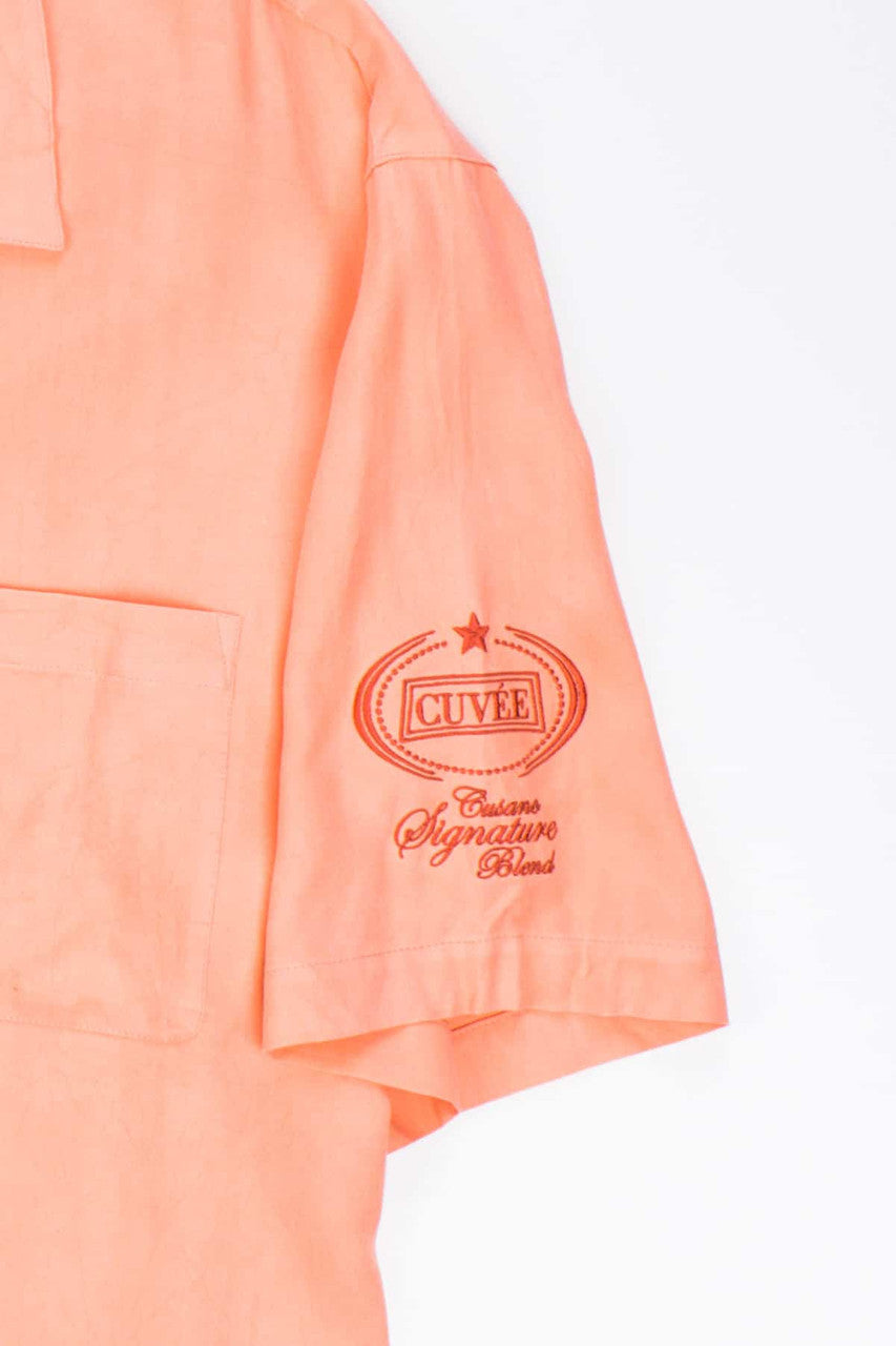Deadstock Peachy Pink Knit Silk Hawaiian