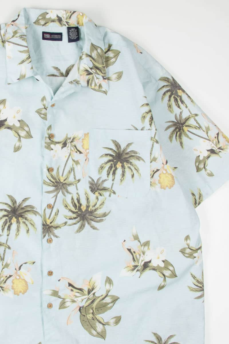Pastel Blue Floral Hawaiian Shirt