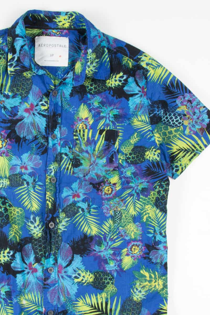 Royal & Lime Pineapple Hawaiian Shirt