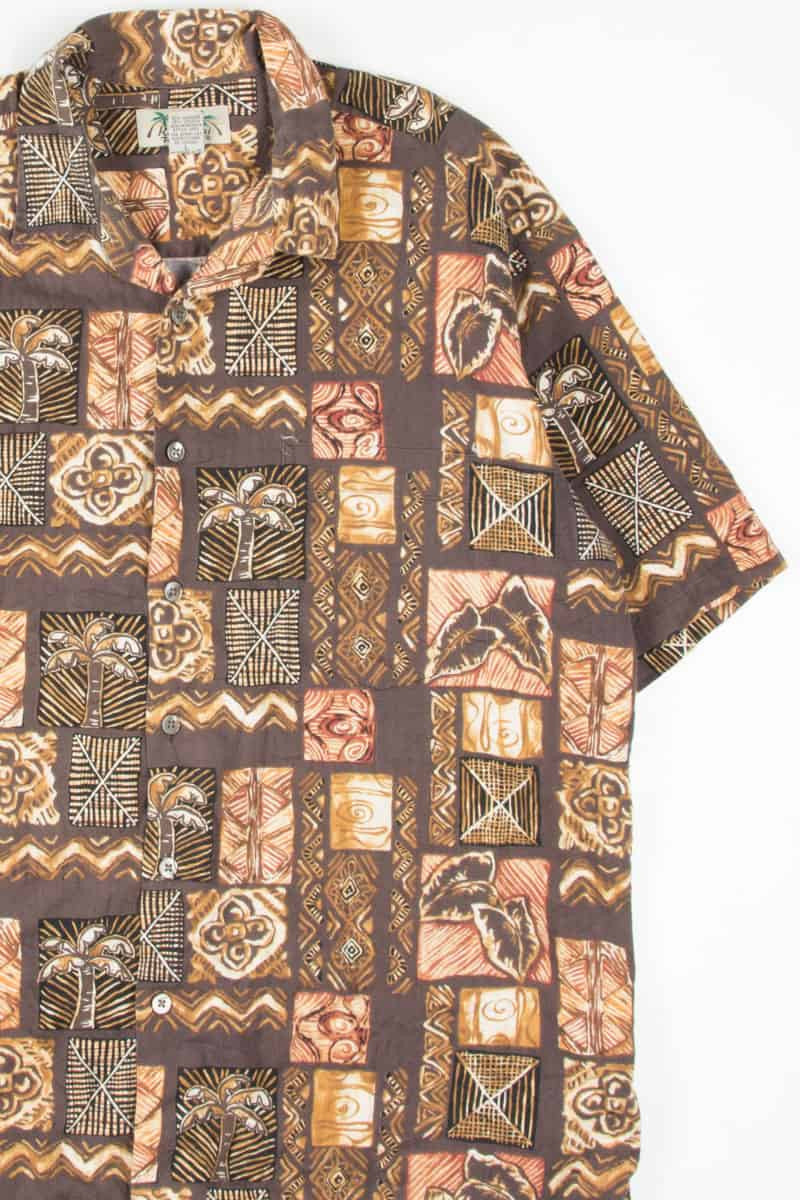 Abstract Brown Palm Tree Hawaiian Shirt