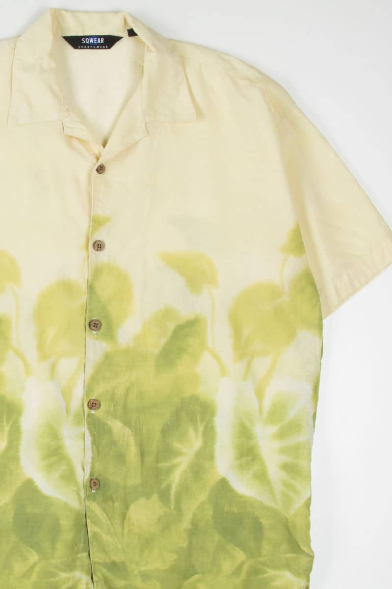 Large Watercolor Leaf Hawaiian Shirt