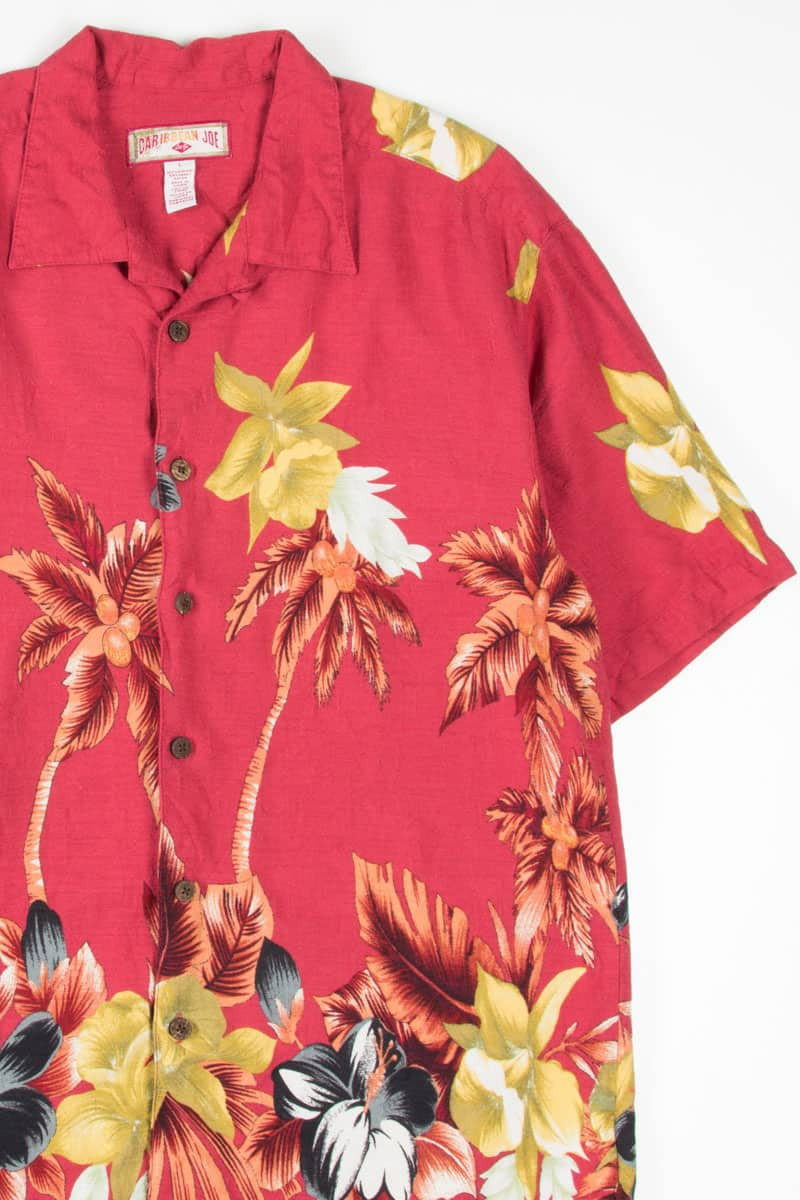 Oliver Dress Red Tartan Vintage Leaves Hawaiian Shirt