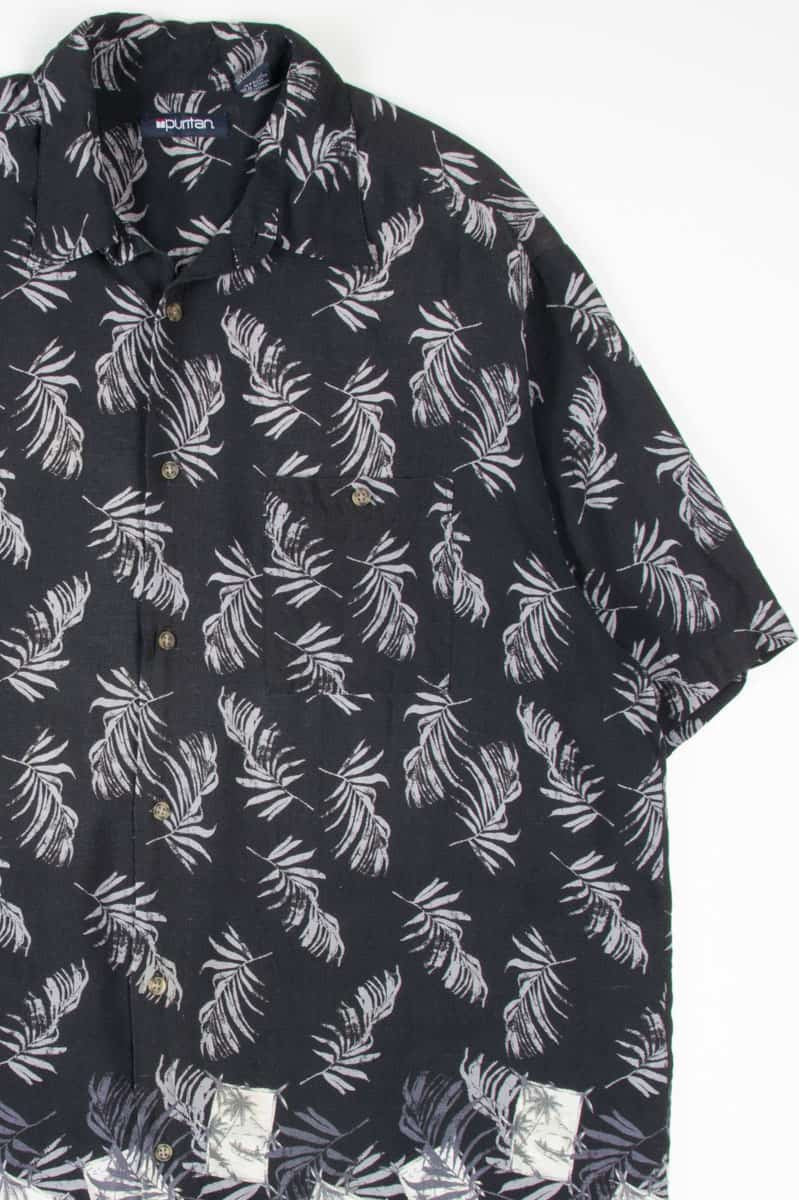 Black Palm Fronds Hawaiian Shirt 1