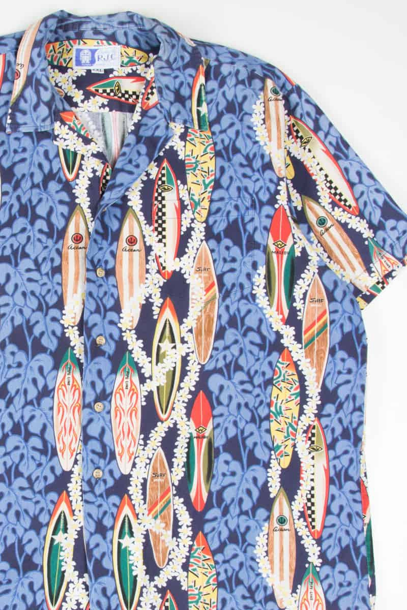 Retro Surfboard Print Hawaiian Shirt