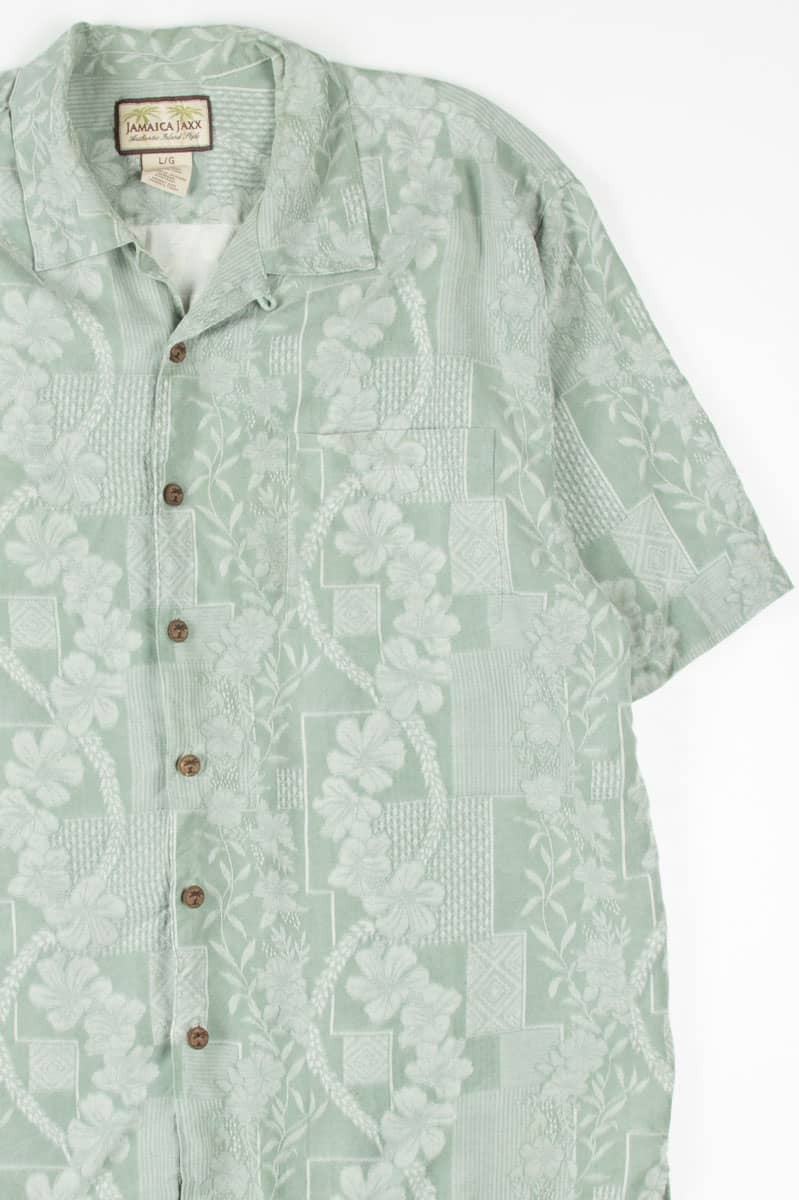Green Twist Floral Hawaiian Shirt