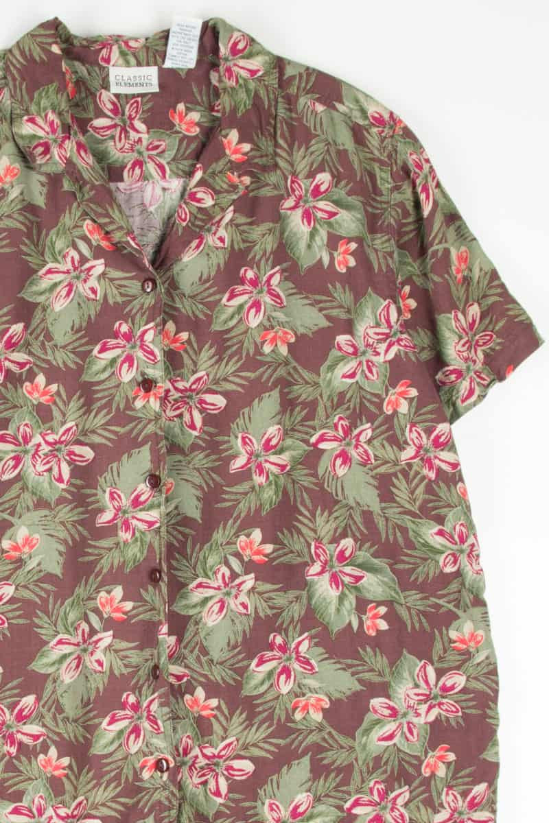 Brown & Magenta Hawaiian Shirt