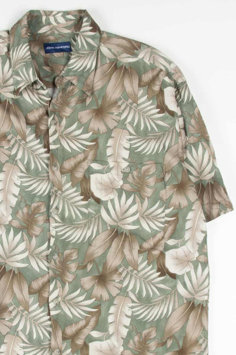 Olive Tropical Leaves Hawaiian Shirt