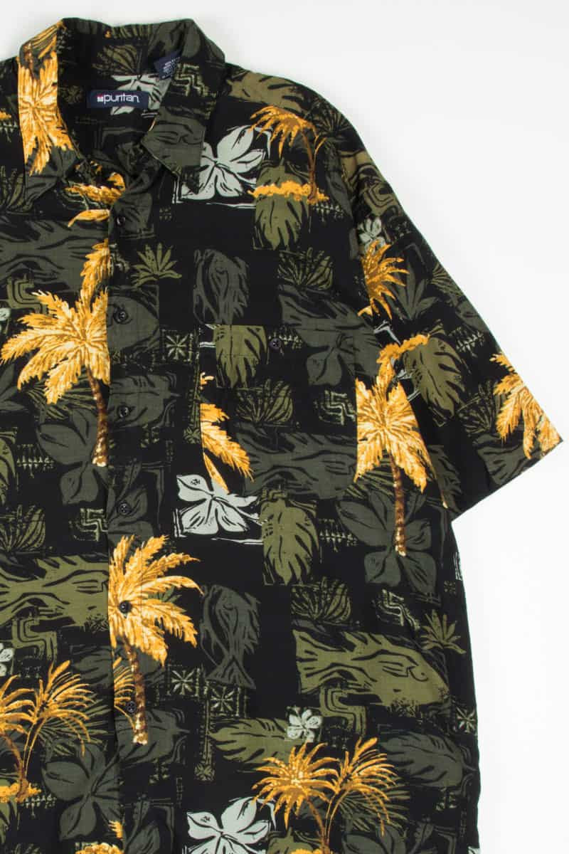 Fish Stamped Hawaiian Shirt