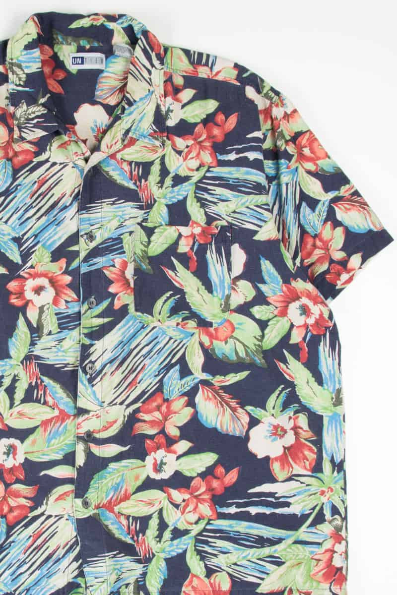 Retro Floral Silk Hawaiian Shirt
