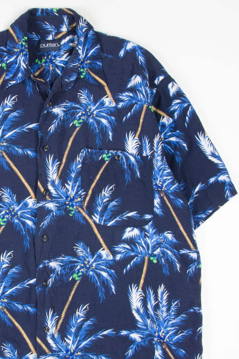Blue Palm Trees Hawaiian Shirt
