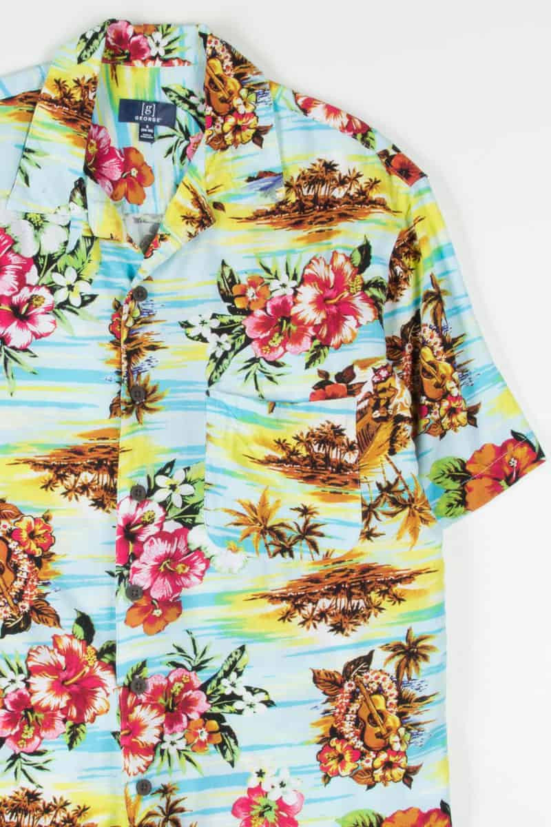 Blue Ukulele Hawaiian Shirt