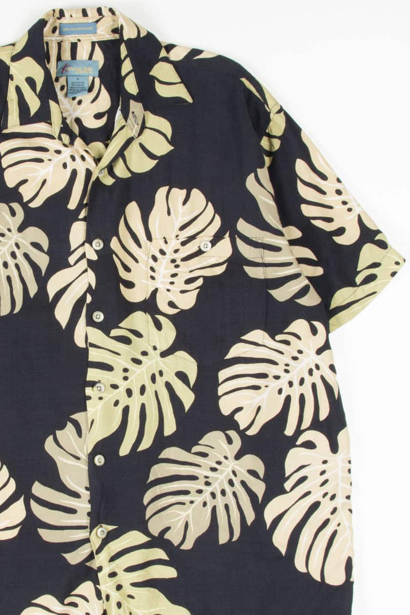 Black Monstera Leaves Hawaiian Shirt