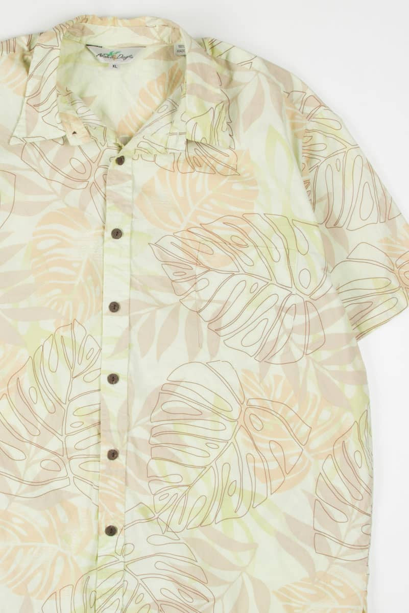 Pastel Green Monstera Leaves Hawaiian Shirt 1798