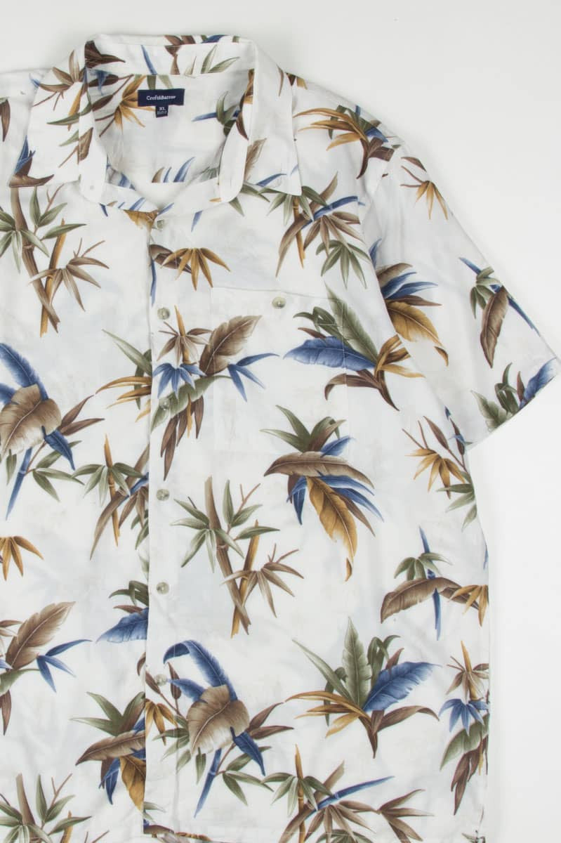 White Bamboo Stalks Hawaiian Shirt 1807