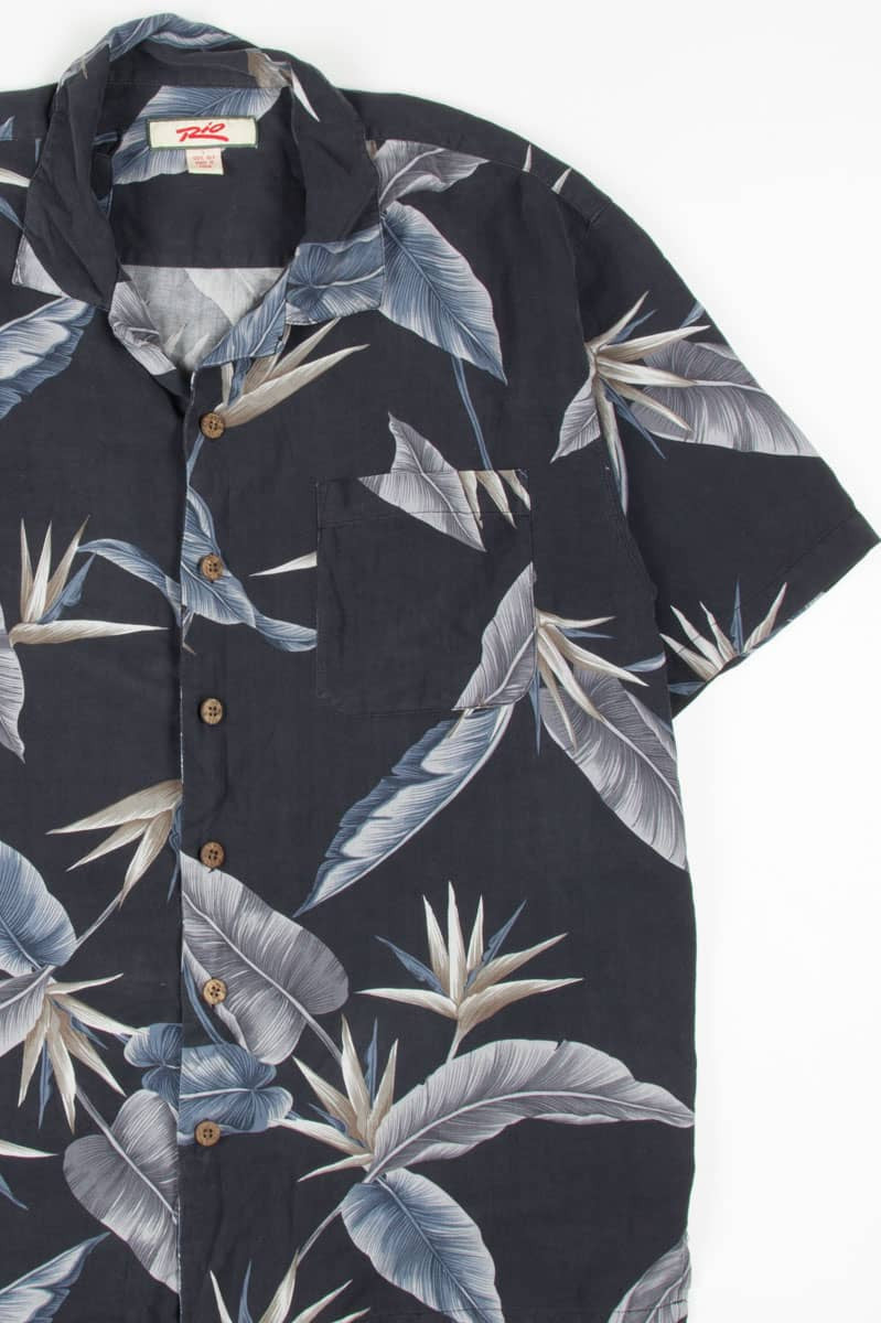 Grey Silk Bird of Paradise Hawaiian Shirt 1943