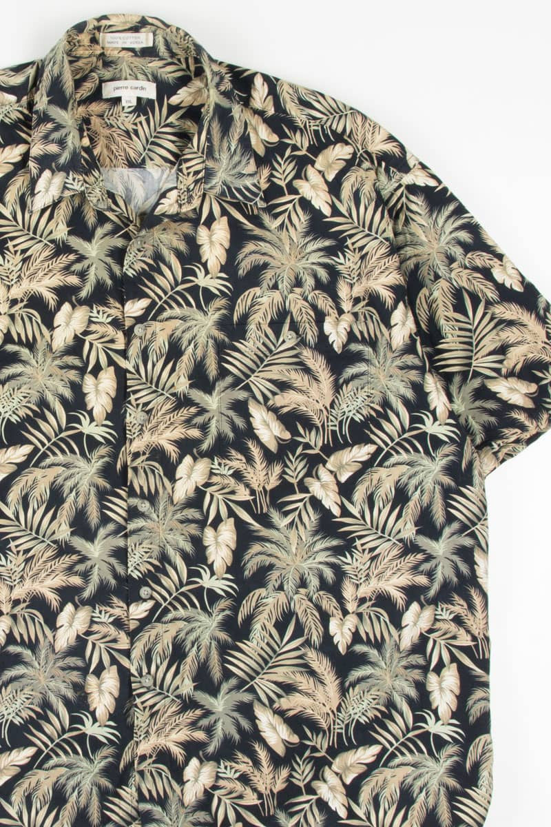 Black Leaf Print Hawaiian Shirt 1947