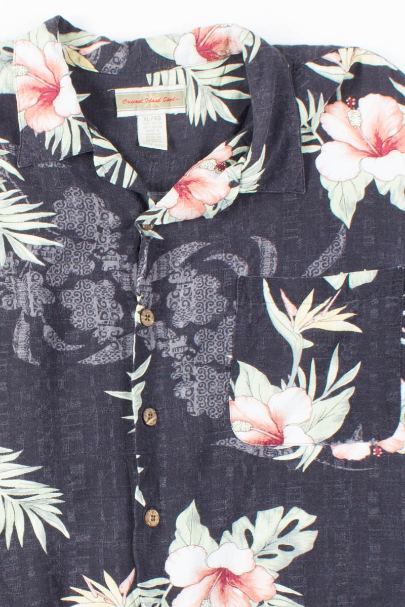 Black Hibiscus Vintage Hawaiian