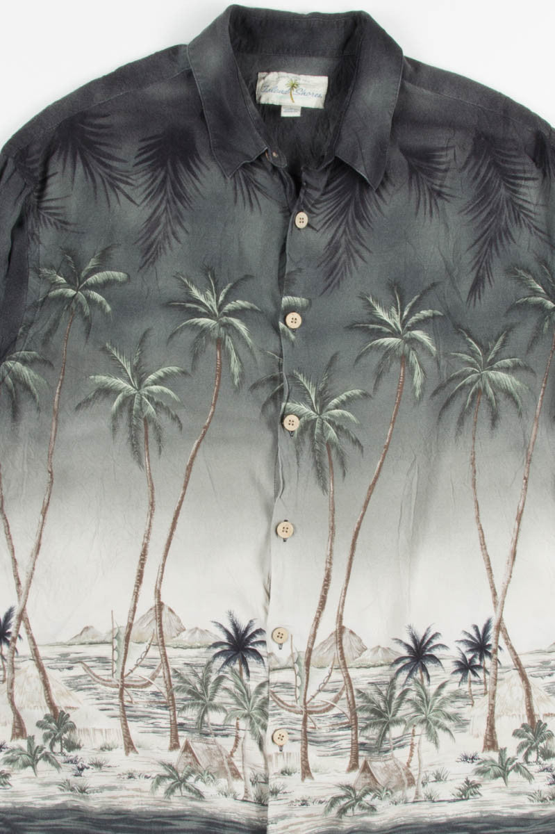 Grey Beach Scene Vintage Hawaiian 1