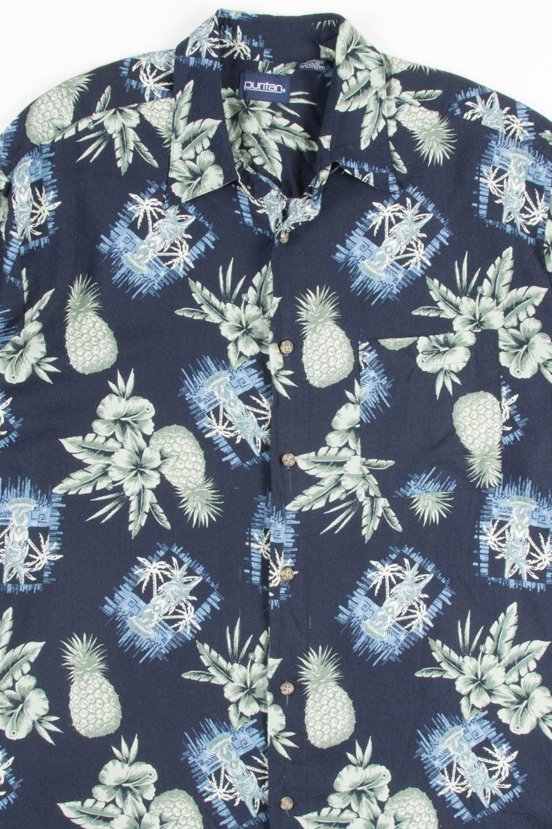 Pennycook Tartan Vintage Leaves Hawaiian Shirt main image 0