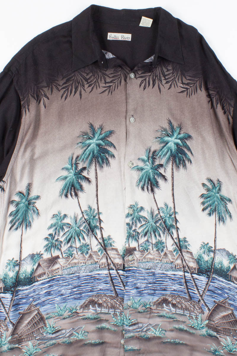 Black Palm Trees Vintage Hawaiian